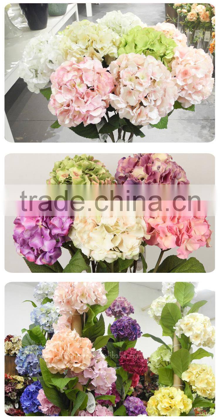 hot sell low moq silk artificial hydrangea fabric flower