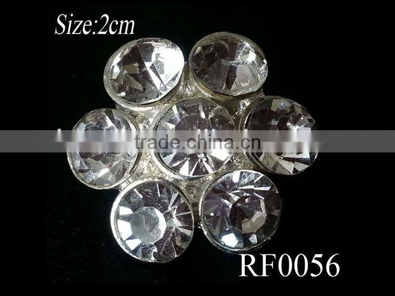 RF 0057 Wholesale 4/5" garment crystal rhinestone shank button