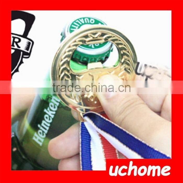 UCHOME Creative Designed Winner Gold Medal Bottle Opener With Ribbon