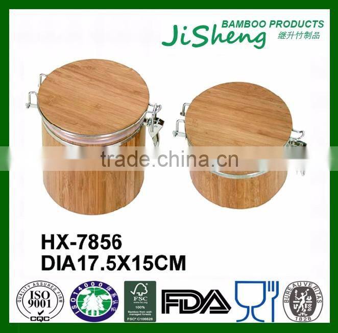 Hot Sales Storage Jar Bamboo Wood Coffee Sealed Canister for Sales