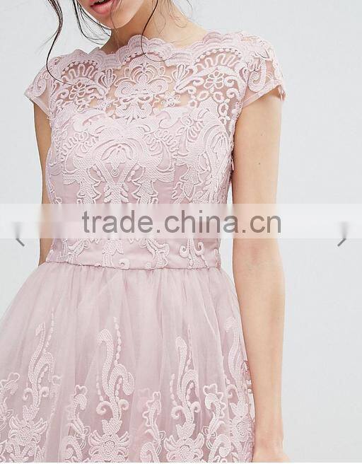 newest clothes oem Bardot neck Off-shoulder pretty princess dress Midi prom queen dress