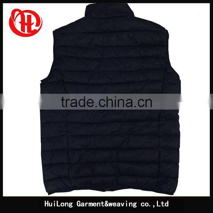 Ready made stock nylon fabric men jacket winter vest