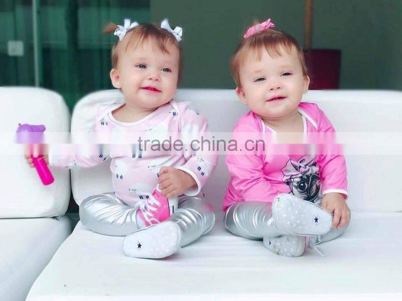 100% cotton new hot sale baby clothes boutique clothing stripe long sleeve 100% cotton top exported 2017