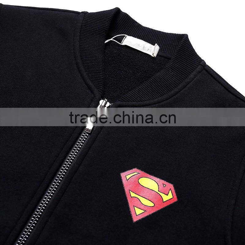 Pioneer Kids Promotion Direct Selling Regular Child Black Jacket Plus Velvet Thickening Outerwear 2016 Autumn Cartoon coat