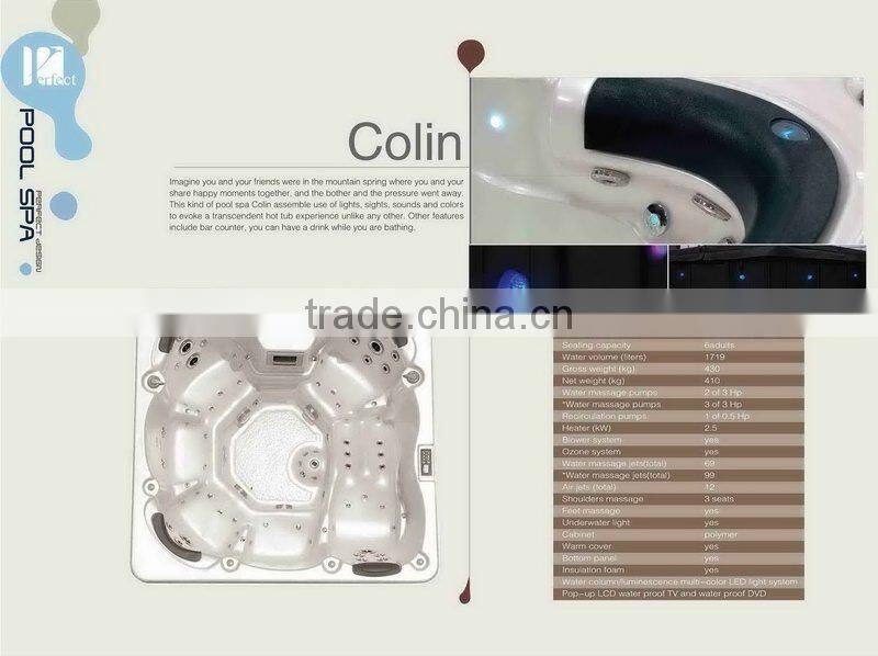 Fashion whirlpool massage outdoor hot tub spa