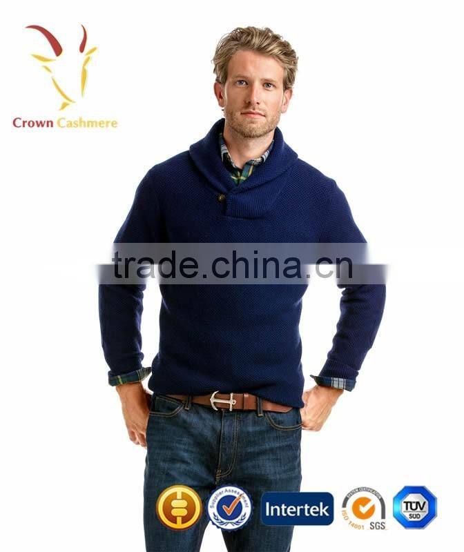 Whosale Shawl Collar Male Cashmere Men Sweater