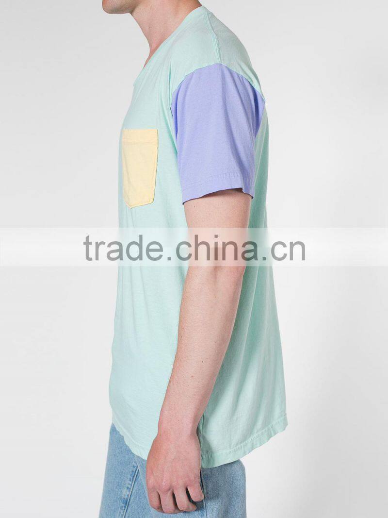color block pocket no problem t-shirt