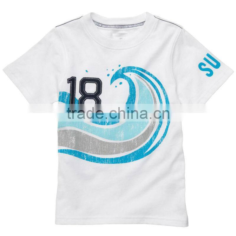 KIDS PRINTED T SHIRT WITH APPLIQUE NUMBERS