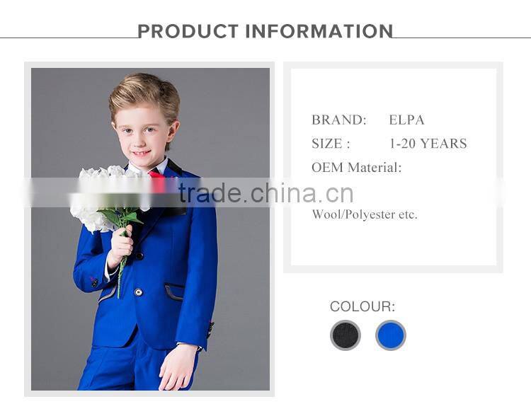 ELPA NXB0075 formal designer slimming wholesale black 3 piece kids boys suits