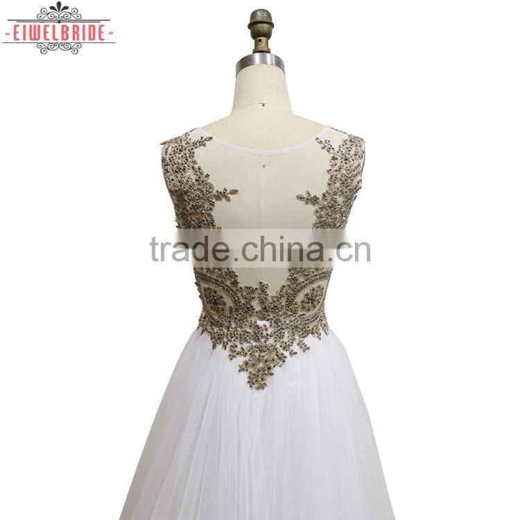 OEM Long Floor-length White A line Wedding Dress