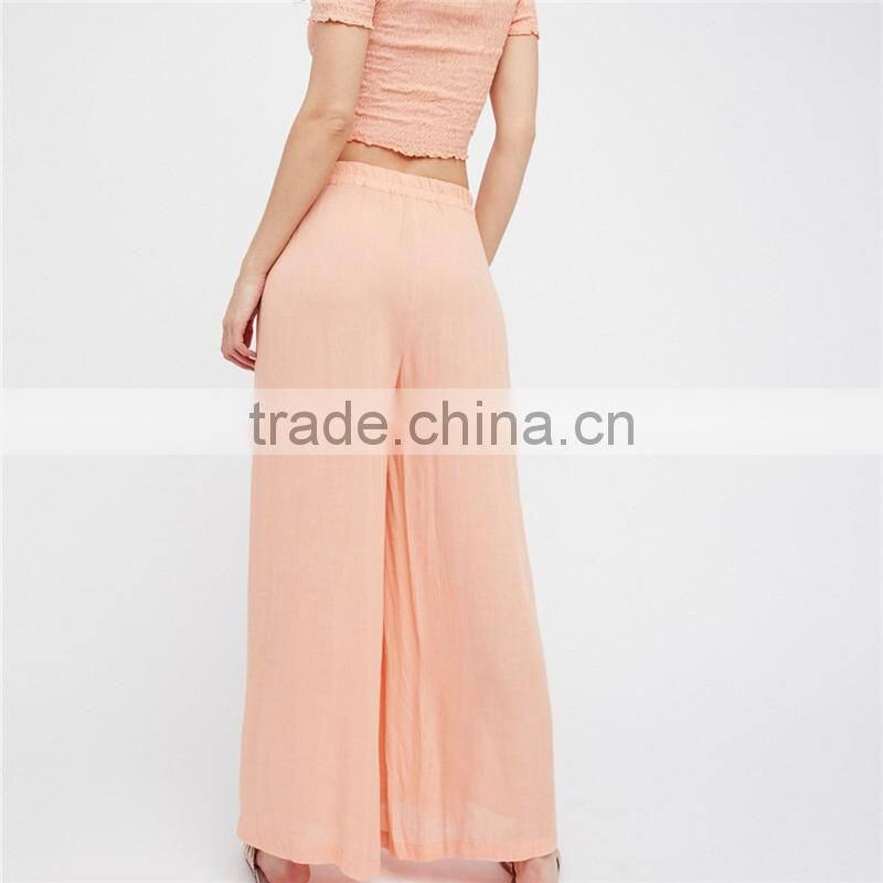 Fancy Wide Trousers Solide Color Dress Pants for Women Panama Sets