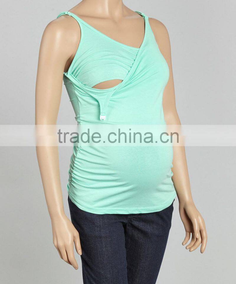 New Arrival Seafoam Maternity Tops With Bra And Tank Mateinity Tees Women Clothes WT80817-26