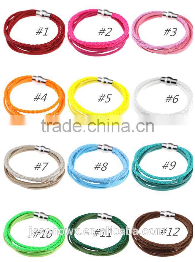 PU LEATHER WITH SUEDE CORD BRACELETS