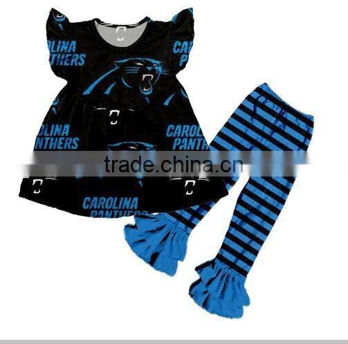 Halloween style boutique baby girl clothing dress no sleeves with ruffle pants designed for pretty girl kids clothing set