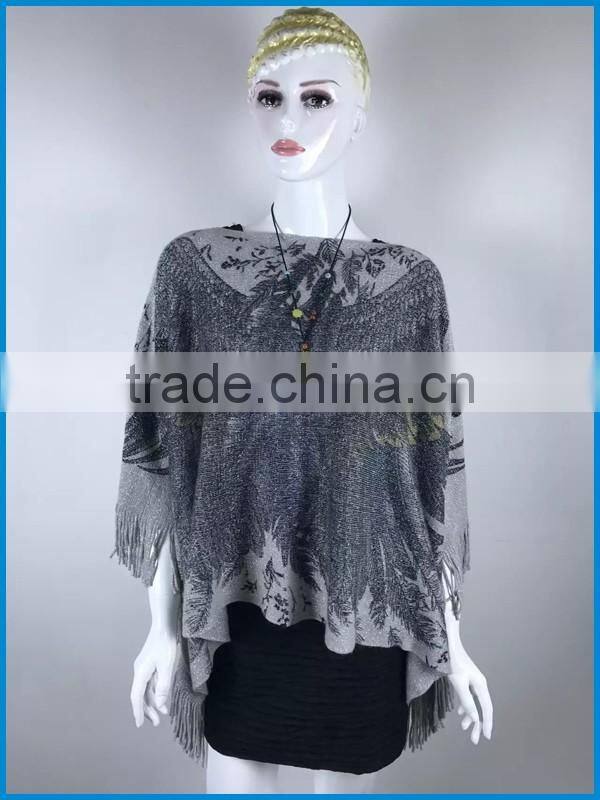 Women's winter fashion animal print free poncho knitting patterns