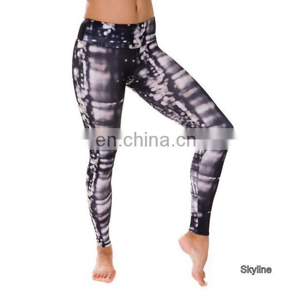 custom made sublimation printed womens sports fitness leggings