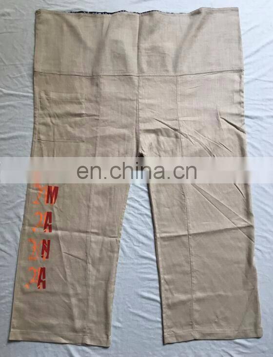 Wholesale 50%linen 50%cotton Loose fitted yoga printed thai pants