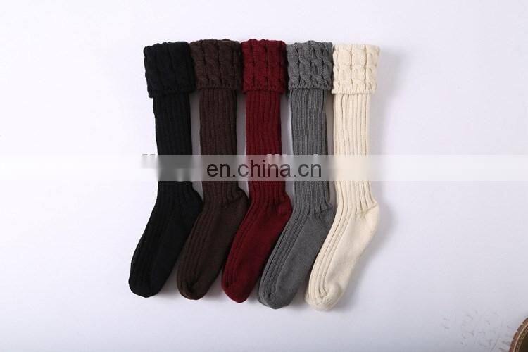 fashion floor socks with cable knit turnover ,knitted leg warmers women