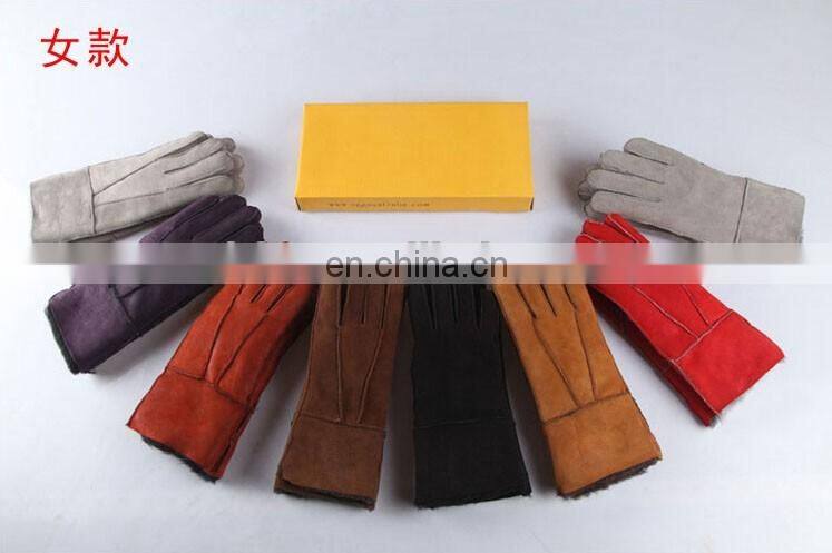 Factory wholesale 100% real sheepskin fur gloves