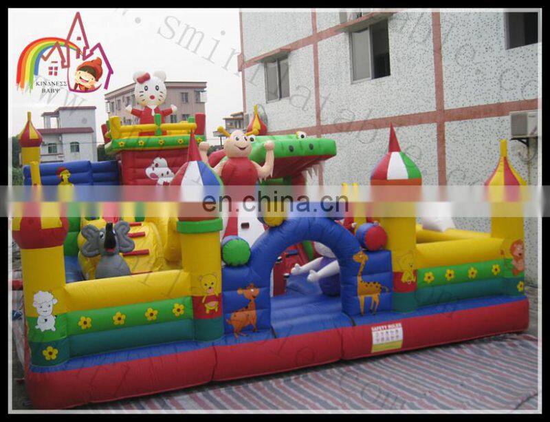 Attractive inflatable fun city, big inflatable bouncy games, inflatable combo slid fun land city