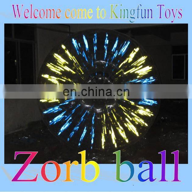 Flash light pvc/tpu body zorb ball for party/event
