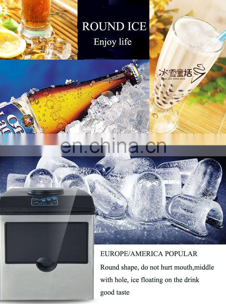 Commercial multi-functional small round ice making machine ice maker with a bottled water