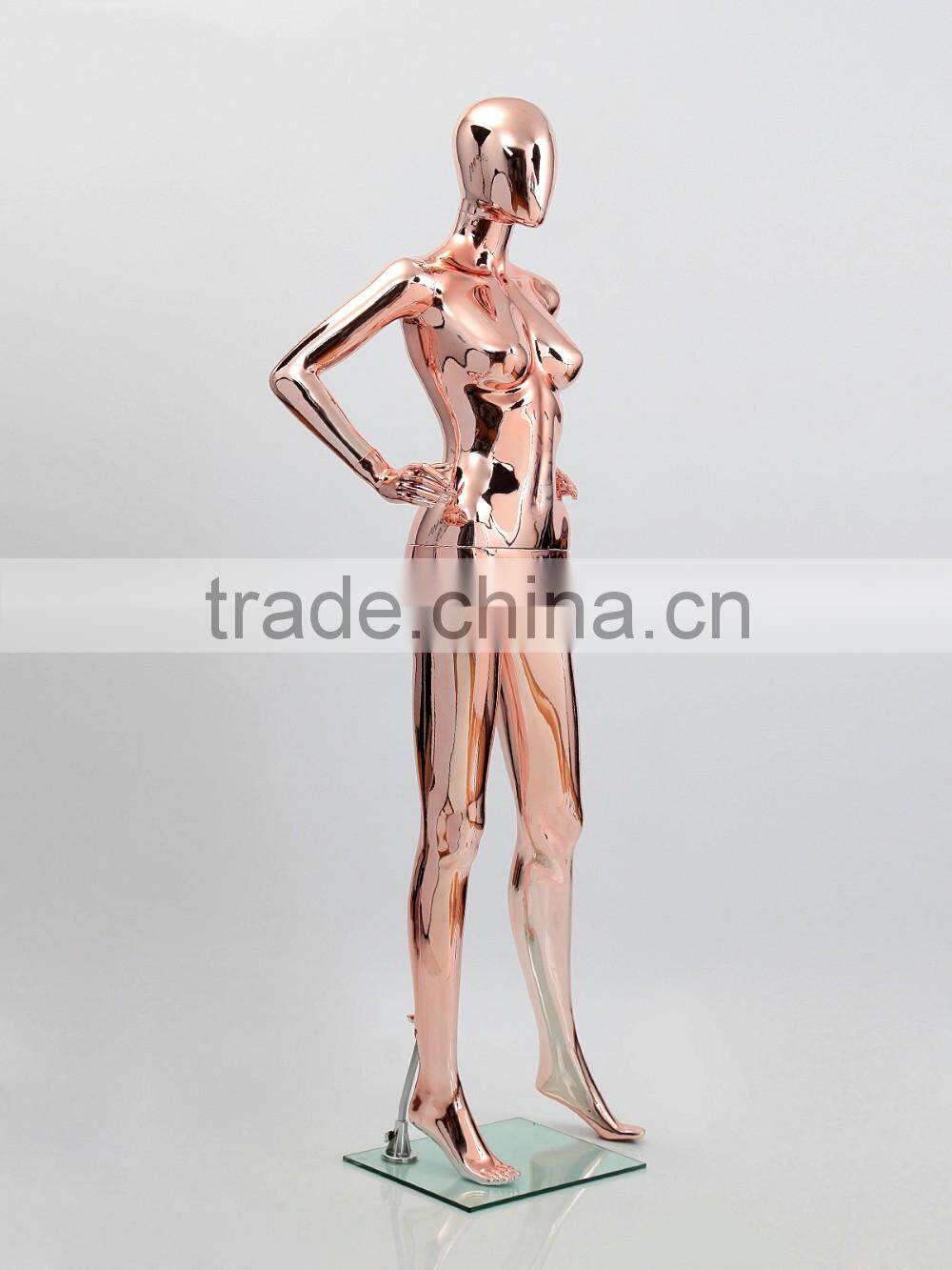 Abstract electroplate mannequin female full body plastic women mannequin M0022-DY16-G