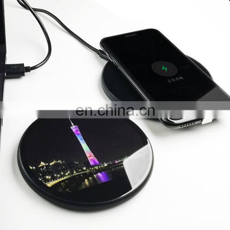 10W Fast Charging Charger Promotional Qi Wireless Charger with Customized Glowing logo