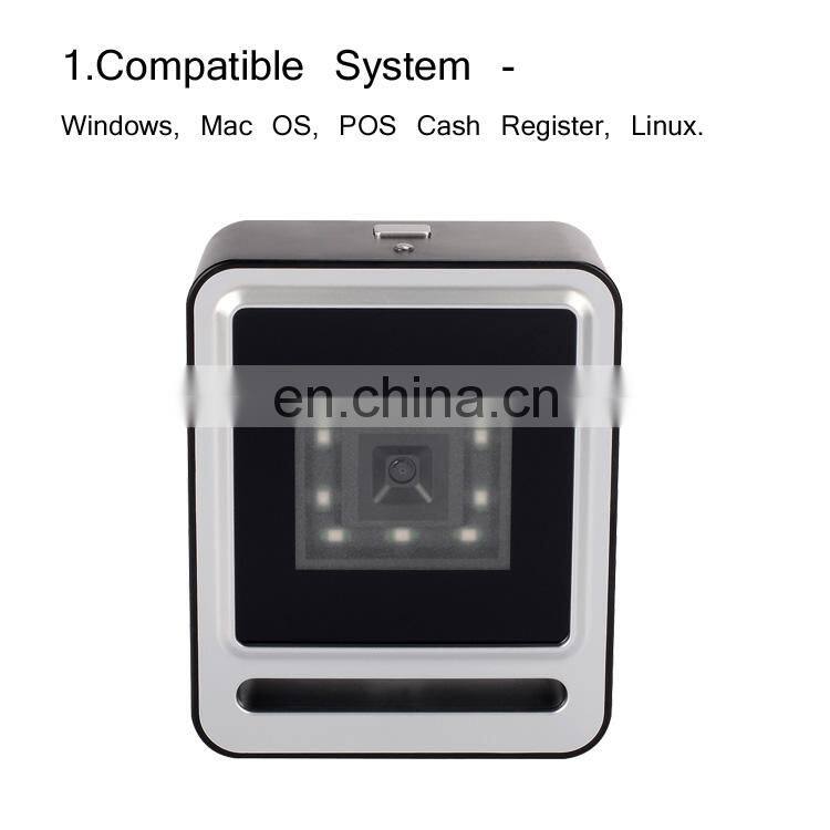Desktop Payment Box CMOS 1D 2D Supermarket USB Barcode Scanner