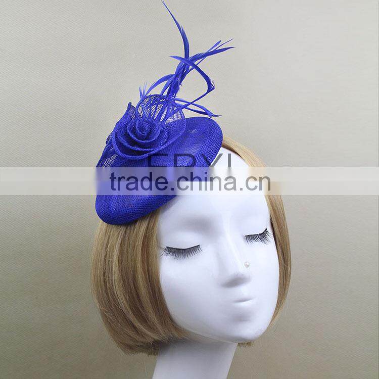 Wholesale Alibaba Party Fancy Sinamay Base Fascinator Hat Made in China