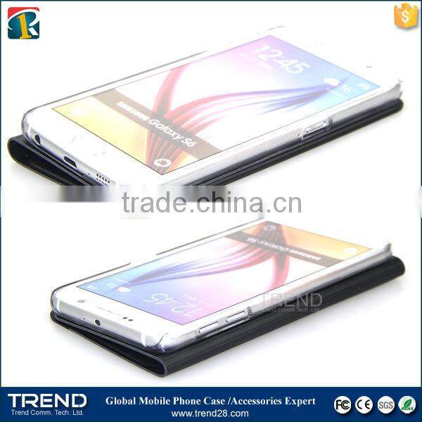china supplier smart flip leather case cover for Samsung S6 edge