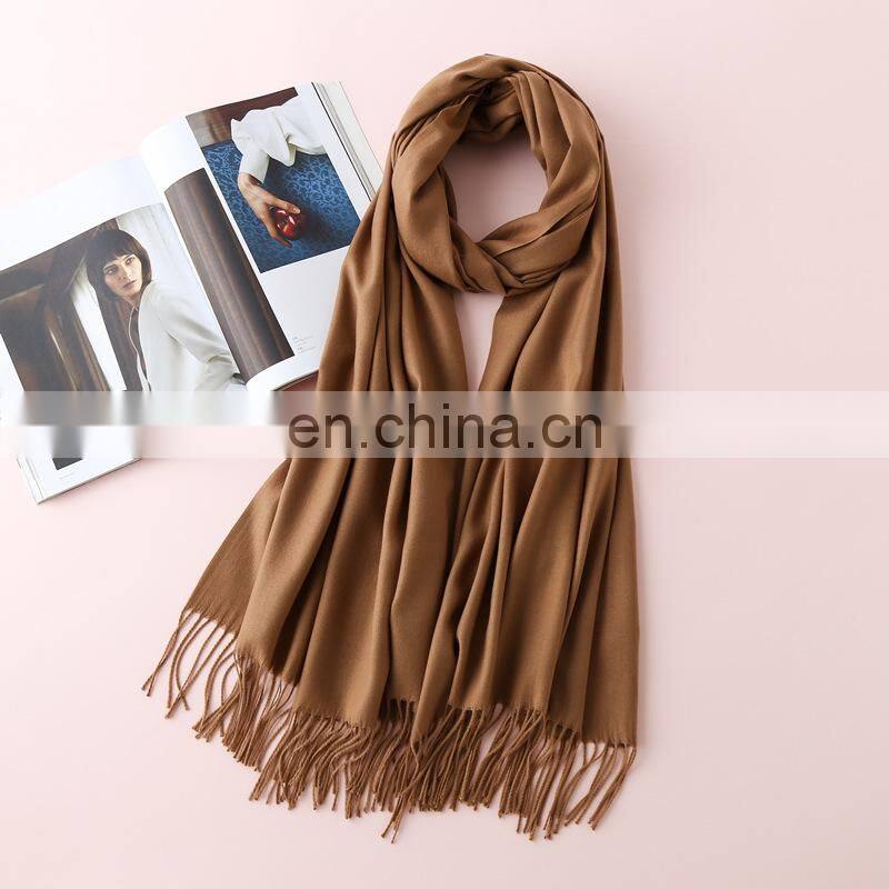 Autumn and winter new solid color cashmere scarf women thickened warm bib shawl gift scarf