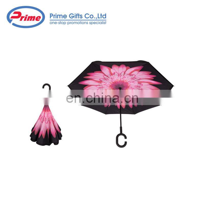 Automatic Double Layer Fabric Reverse Rain Umbrella for Car