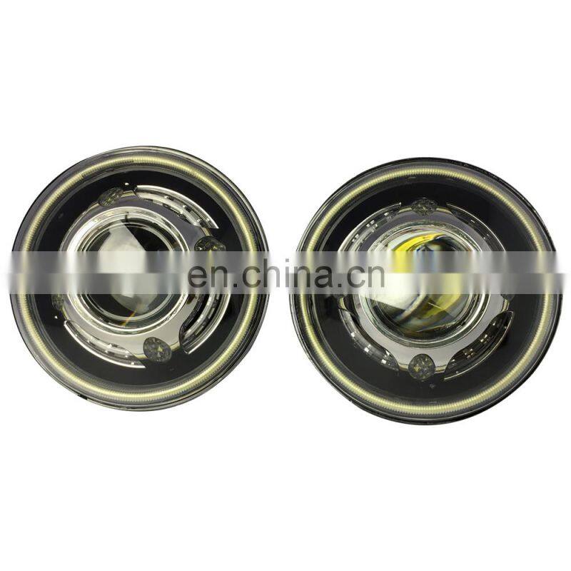blue white red 3 specifications 7 inches HID Starry Headlight with Devil Demon eye and led Angel halo for JEEP JK for wrangle