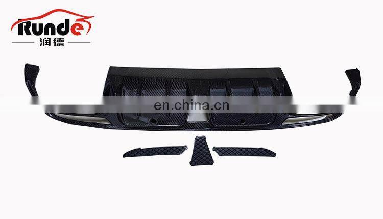 Runde Car Modification Carbon Fiber Material Rear Lip Exhaust For Mercedes-Benz W205 C200 C260 C300 C63AMG rear lip exhaust