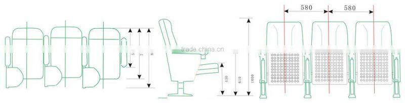 Wooden auditorium with writing tablet HJ62B-L
