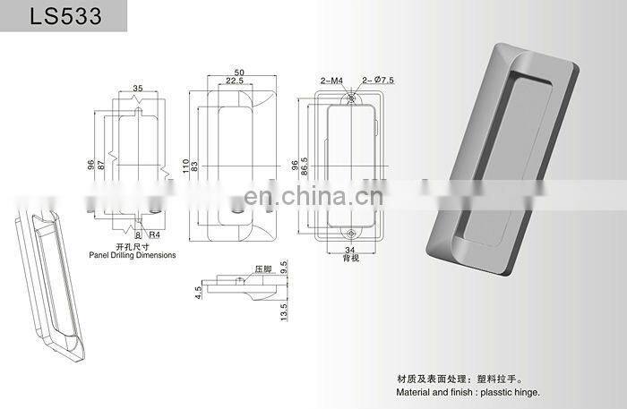 ZDC/Plastic Chrome Plated Hidden Cabinet Handle