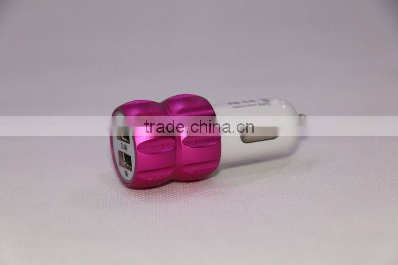 Mobile car charger manufacturer dual USB auto charger charges for smart phone android V9 V8 device