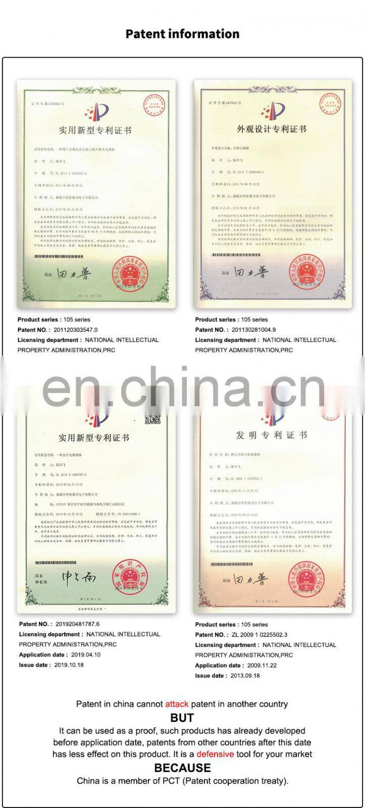 Water Proof Vertical French Tower Hidden Socket For desktop