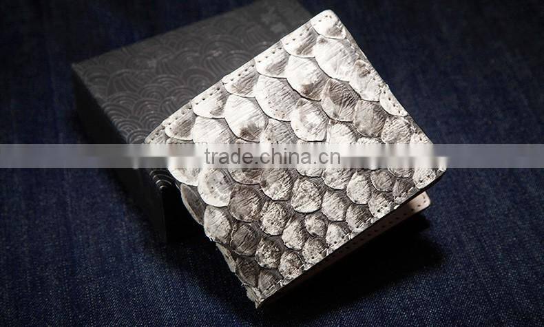 High Quality Custom logo White and Black Color Unisex Genuine Real Big Scale Python Skin leather Wallet