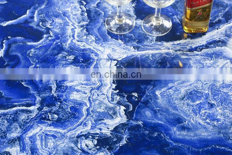 Luxury Polished Blue Synthetic Turkish Marble Tile For Sale