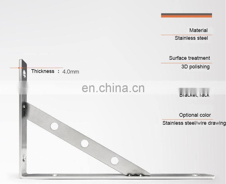 Steel angle iron metal triangle shelf bracket L Shaped with Holes for Furniture Cabinet