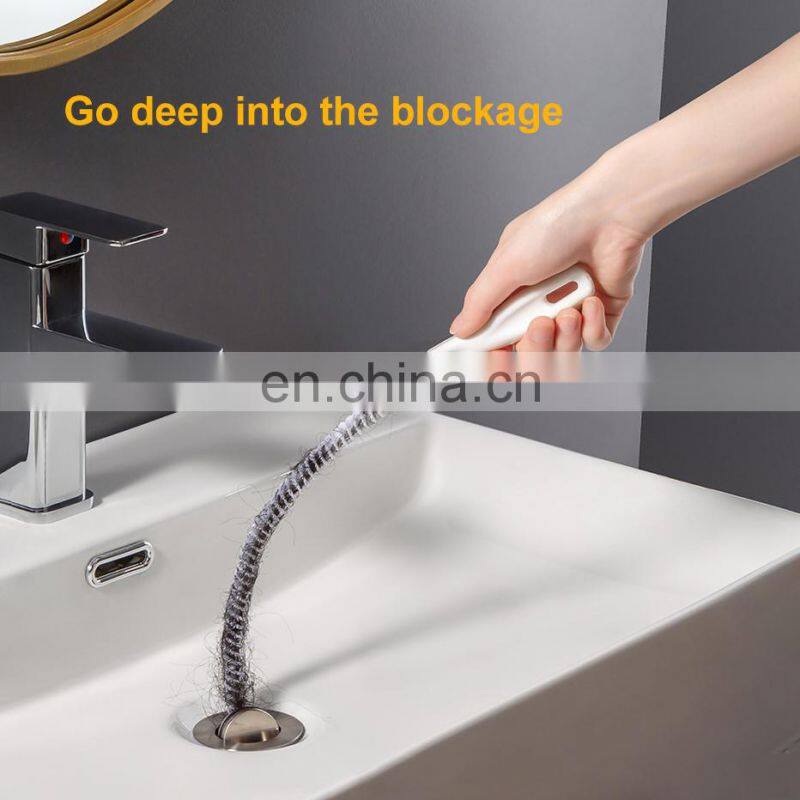 Pipe Dredging Brush Bathroom Hair Sewer Sink Cleaning Brush Drain Cleaner Flexible Cleaner Clog Plug Hole Remover Tool