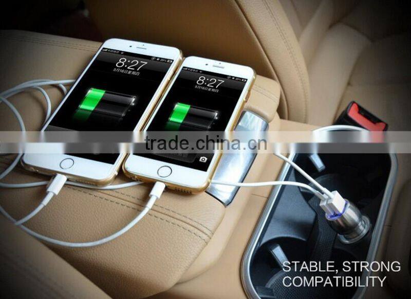 Hottest sale stainless steel Safety Hammer dual usb car charger