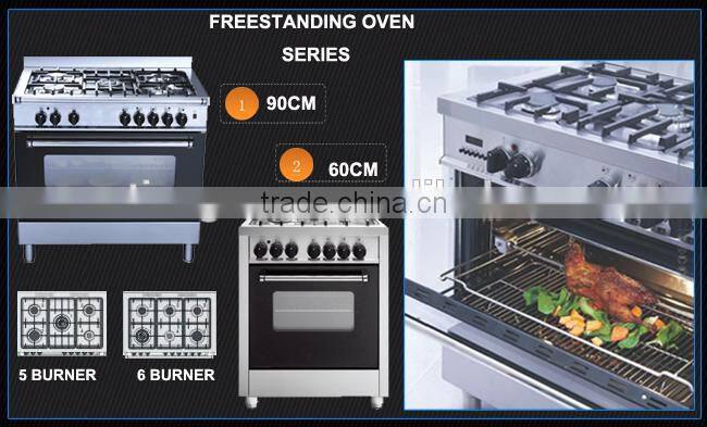 free stand double gas oven with 5 top burners