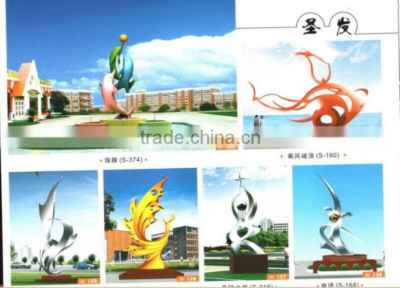 stainless steel Dolphins fountain sculpture