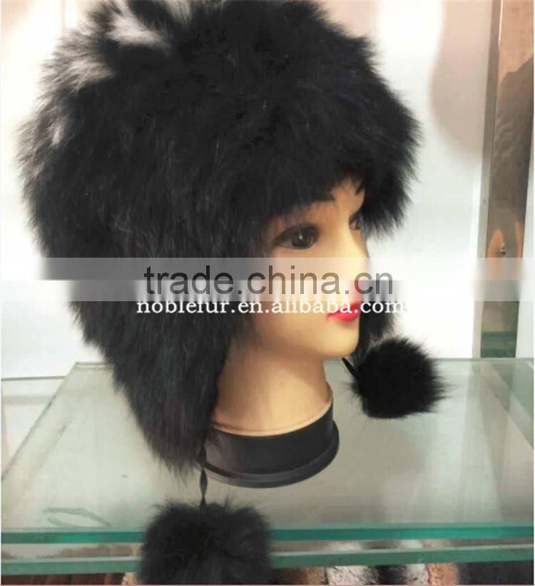 new design keep warm fox fur earflap hatwindproof headwear