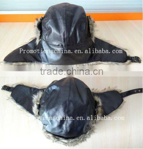 fake fur custom leather trapper hat winter