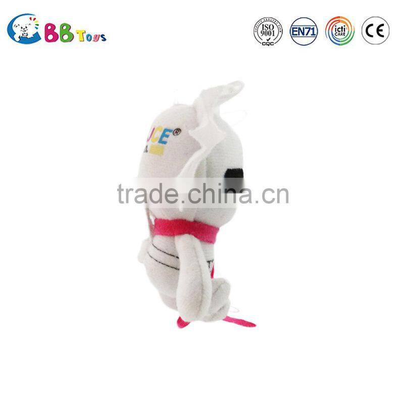 2015 New product white cool doll wearing pink scarf plush soft dolls toys for baby
