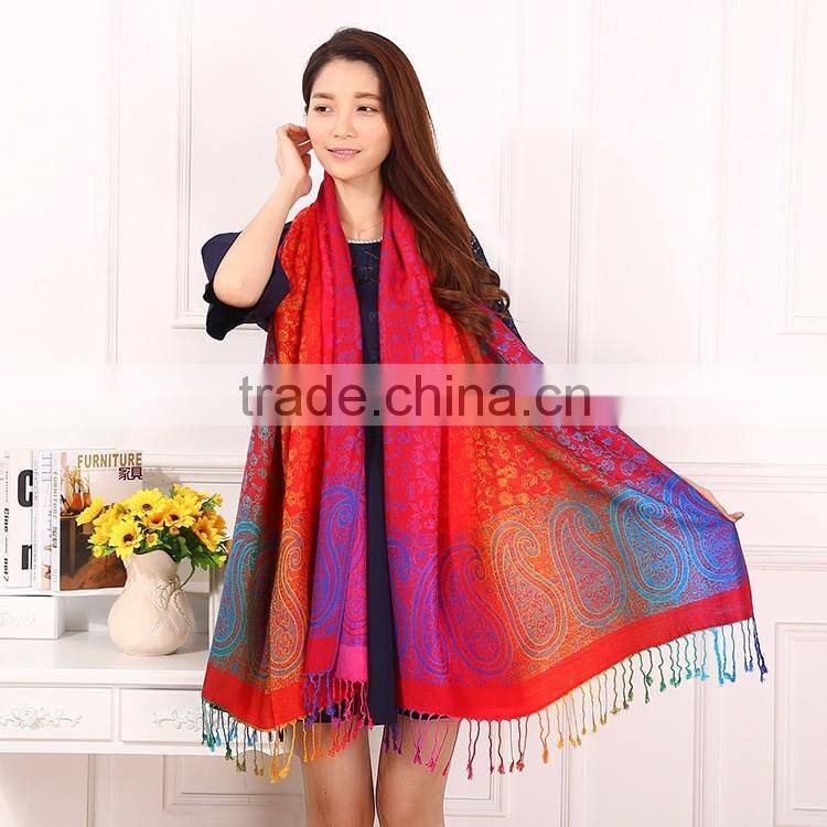 New Style Flower Antique Jacquard Paisley Shawl Scarf